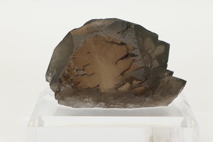 Smoky Quartz Gwindel from Mt. Blanc, France on Acrylic Base DX1813