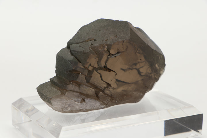 Smoky Quartz Gwindel from Mt. Blanc, France on Acrylic Base DX1813