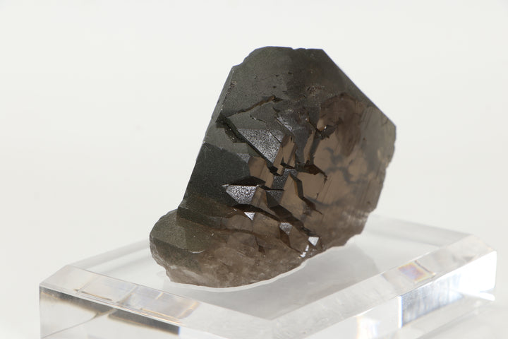 Smoky Quartz Gwindel from Mt. Blanc, France on Acrylic Base DX1813