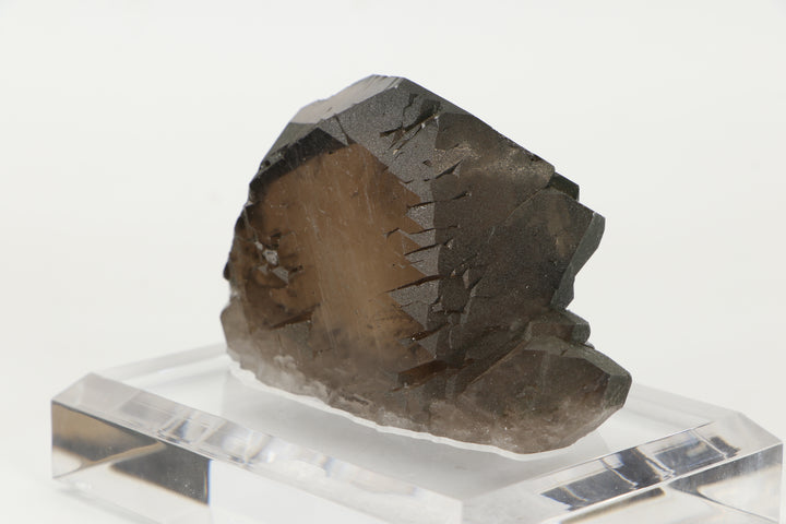 Smoky Quartz Gwindel from Mt. Blanc, France on Acrylic Base DX1813