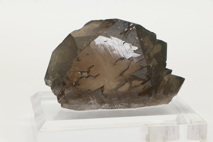 Smoky Quartz Gwindel from Mt. Blanc, France on Acrylic Base DX1813