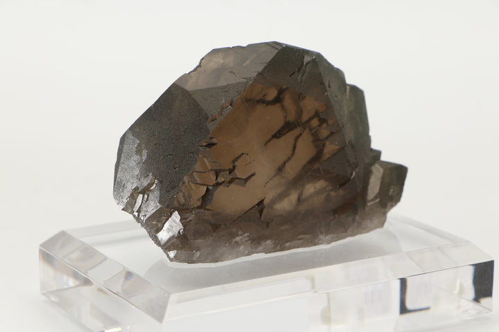 Smoky Quartz Gwindel from Mt. Blanc, France on Acrylic Base DX1813