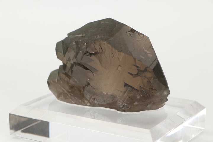 Smoky Quartz Gwindel from Mt. Blanc, France on Acrylic Base DX1813