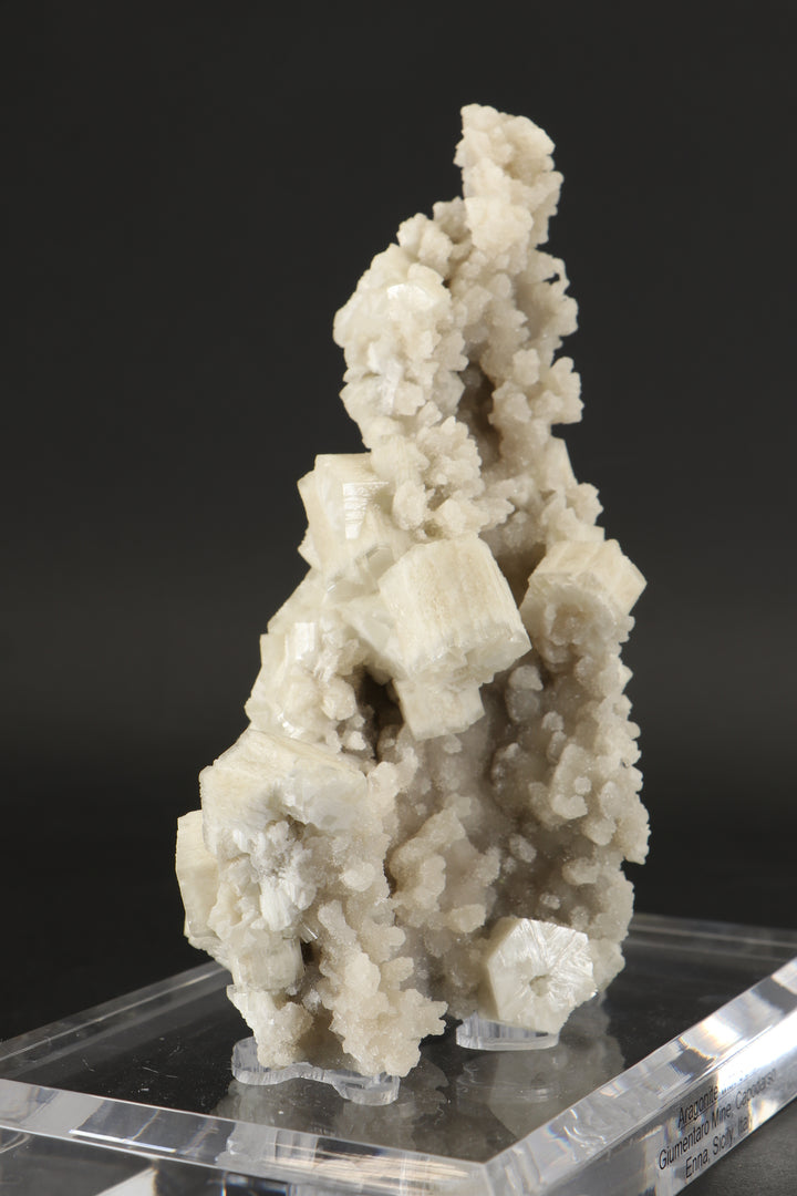 Aragonite with Sulfur on Acrylic Base DX3532