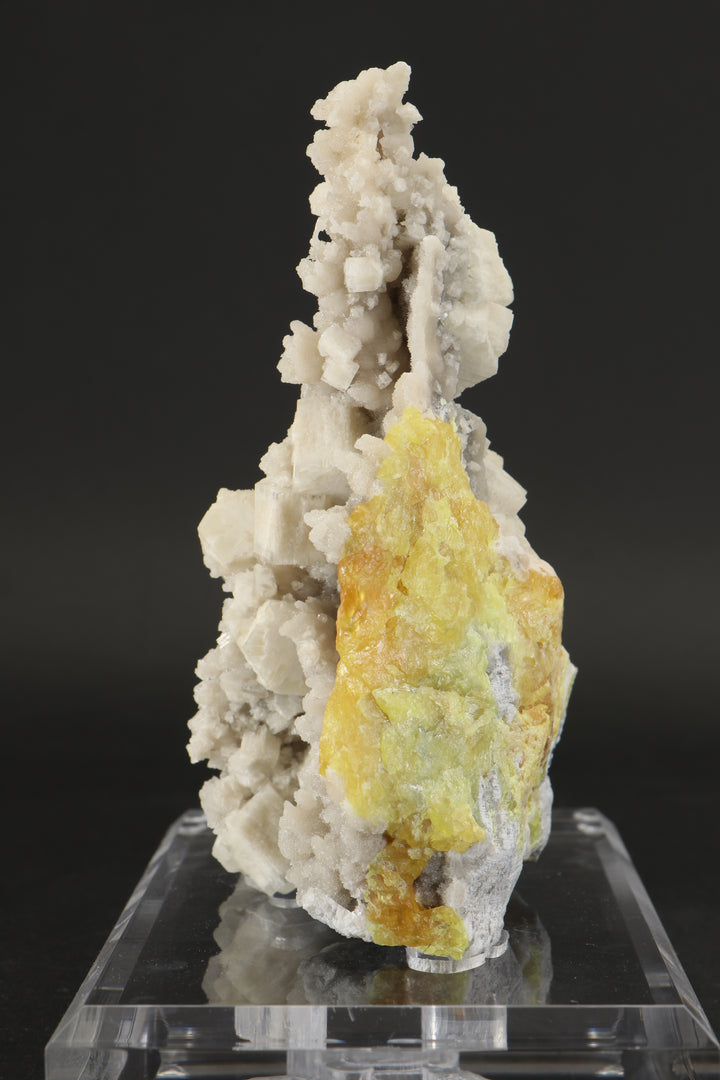 Aragonite with Sulfur on Acrylic Base DX3532