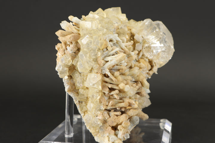 Clear Fluorite on Quartz - Nikolaevskiy Mine, Dalnegorsk DX3922