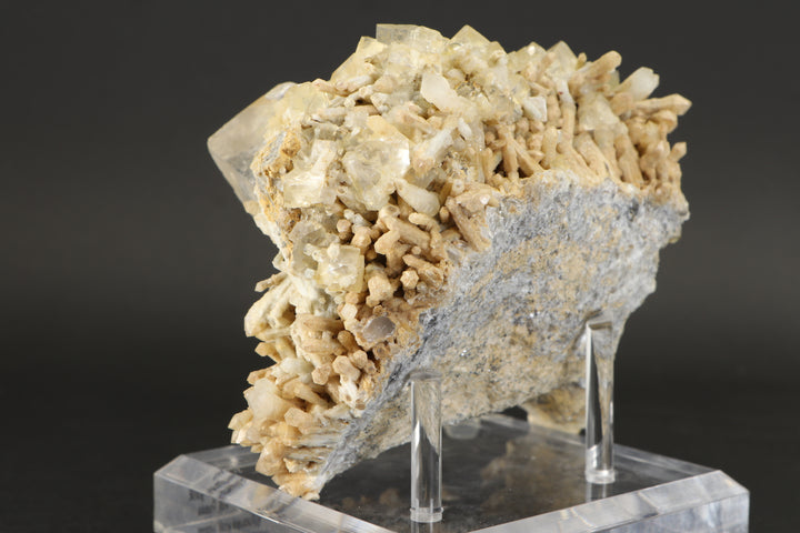 Clear Fluorite on Quartz - Nikolaevskiy Mine, Dalnegorsk DX3922