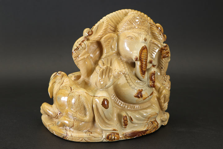 Picture Jasper Ganesha Carving DX4375