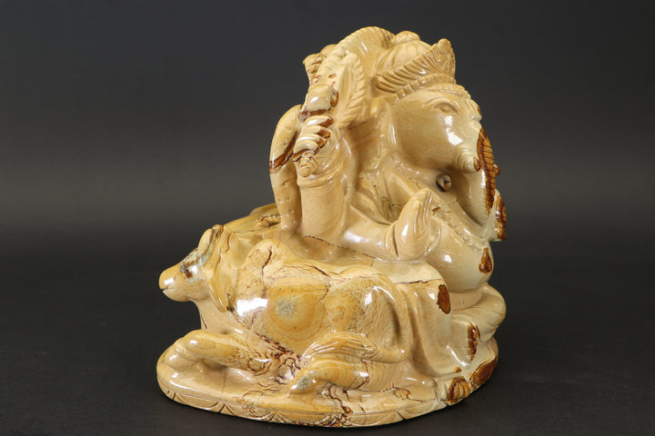 Picture Jasper Ganesha Carving DX4375