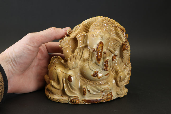 Picture Jasper Ganesha Carving DX4375