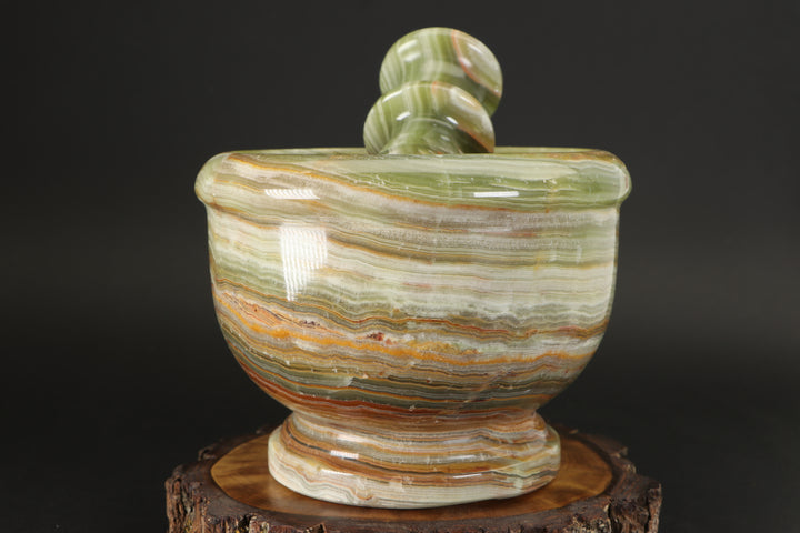 Green Onyx Mortar and Pestle TF1661
