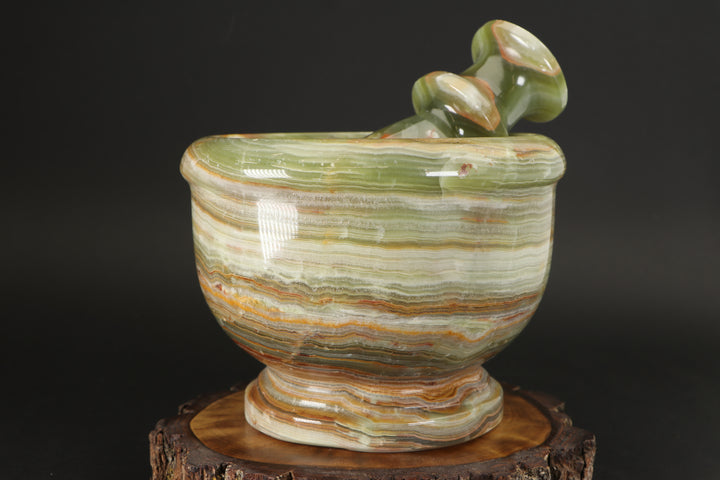 Green Onyx Mortar and Pestle TF1661