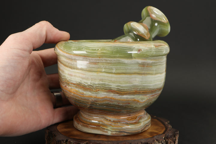 Green Onyx Mortar and Pestle TF1661