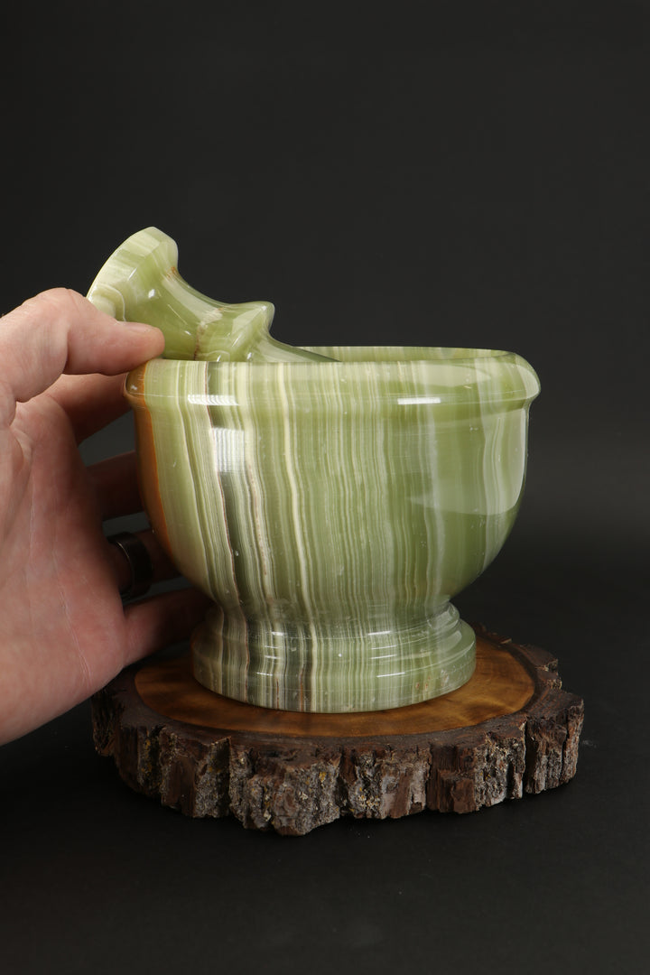Green Onyx Mortar and Pestle TF1660