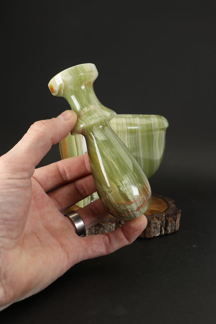 Green Onyx Mortar and Pestle TF1660