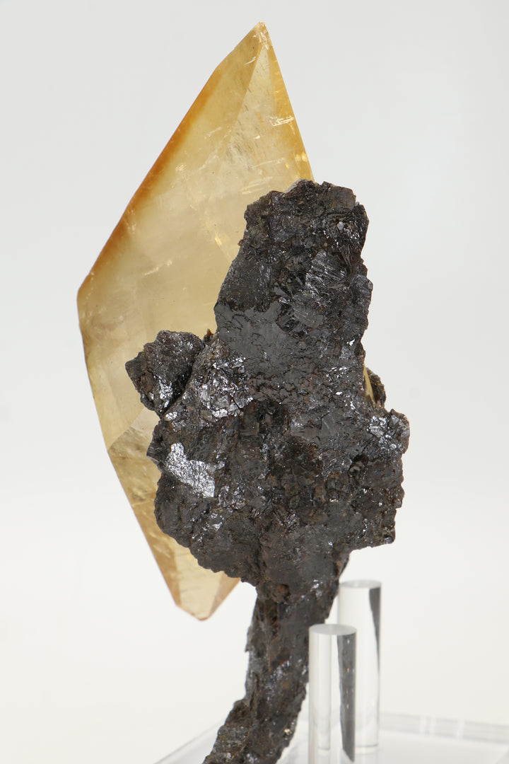 Calcite on Sphalerite - Elmwood Mine TF2022