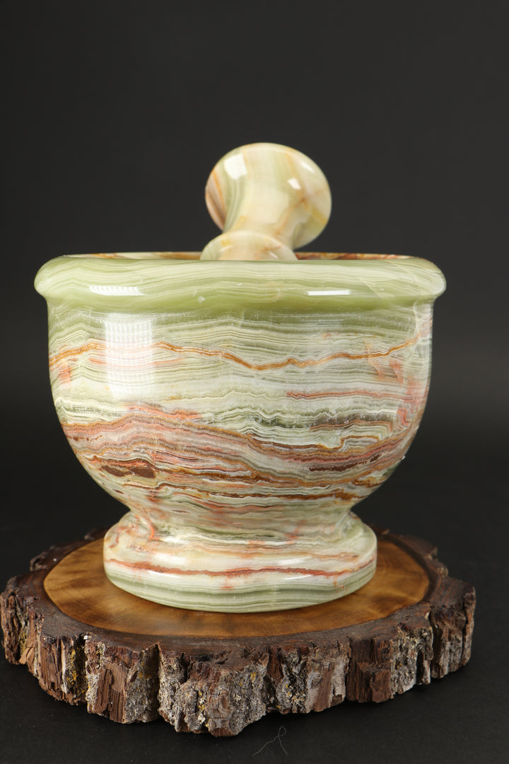 Green Onyx Mortar and Pestle TF1657