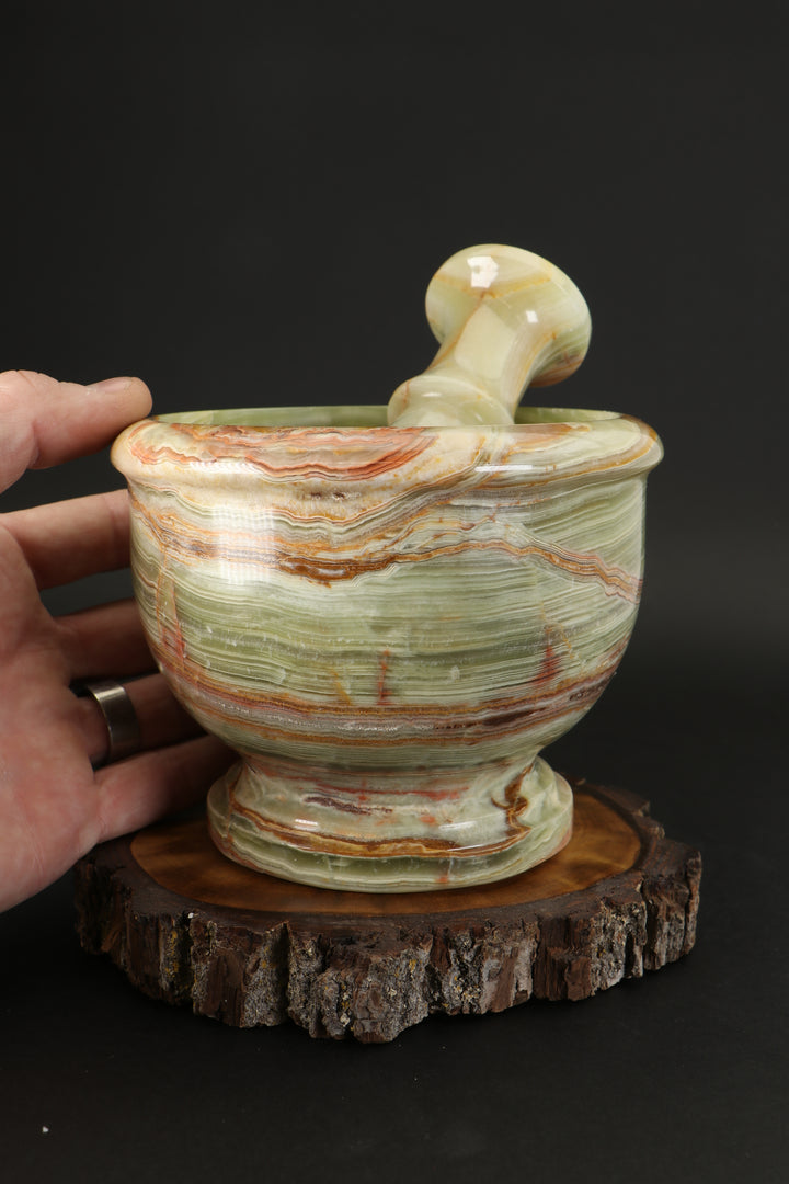 Green Onyx Mortar and Pestle TF1657