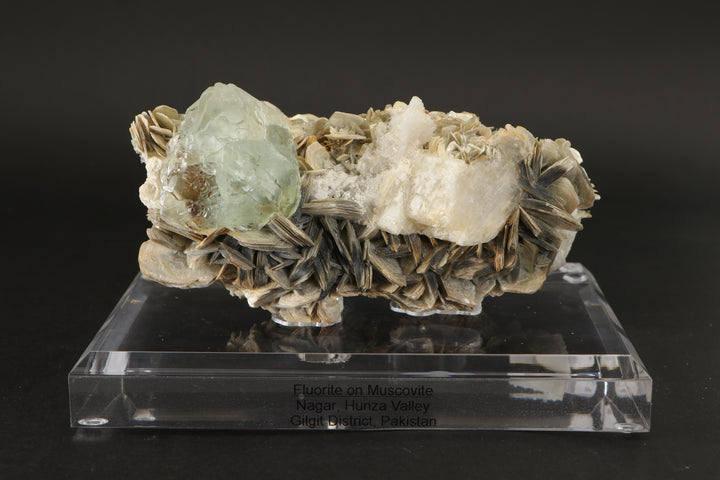 Green Fluorite Octahedron on Muscovite - Nagar, Pakistan DS417