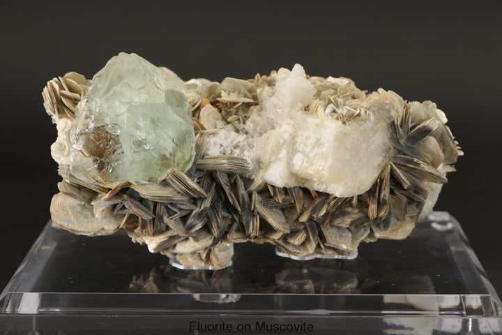 Green Fluorite Octahedron on Muscovite - Nagar, Pakistan DS417