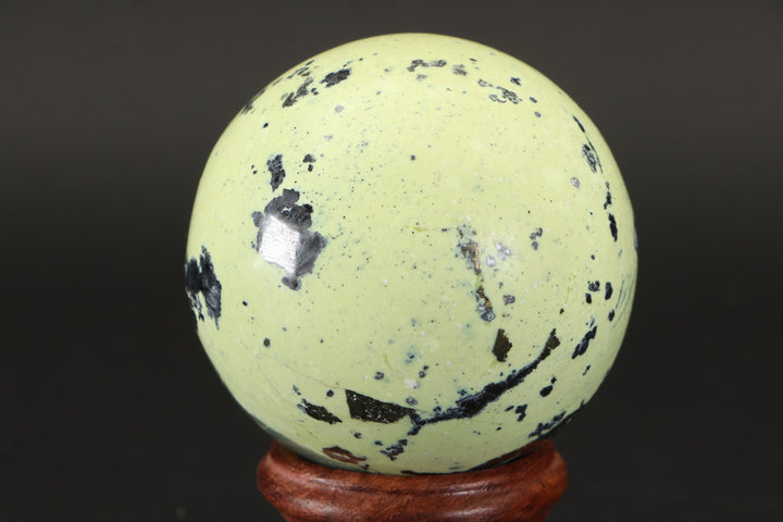 2.2" Serpentine and Pyrite Sphere with Stand TU599
