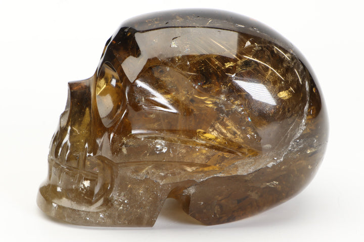 Citrine Crystal Skull Carving TD349