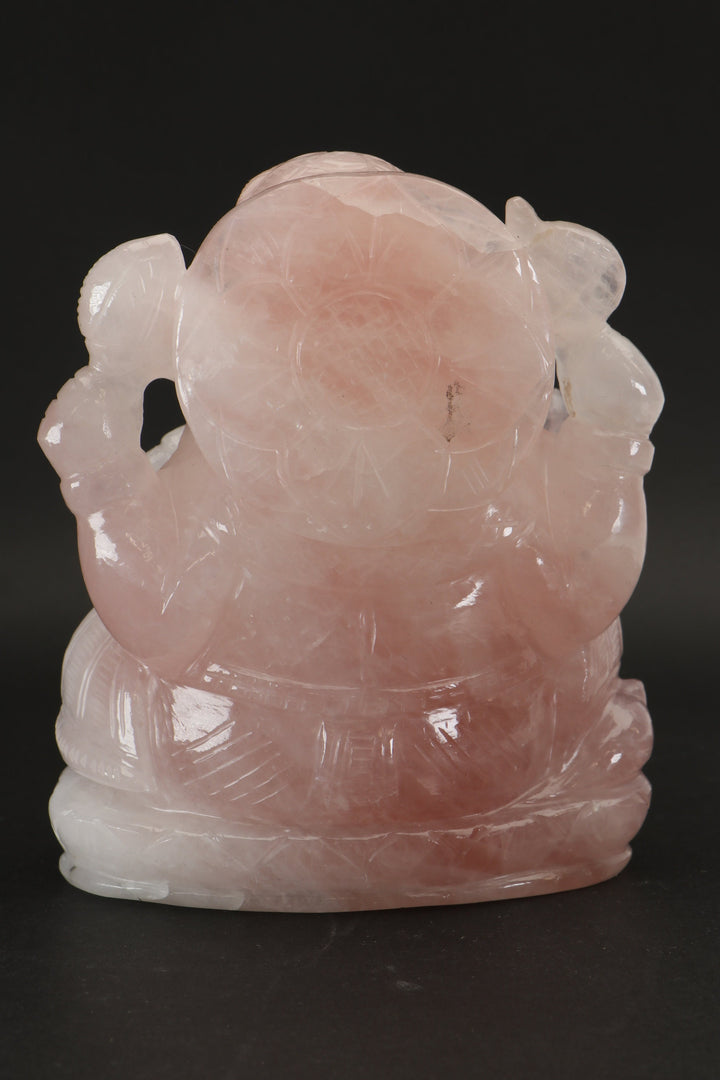 Rose Quartz Ganesha Statue DD1347