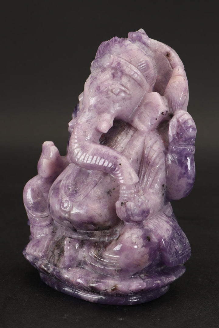 Lepidolite Ganesha Carving TD3455