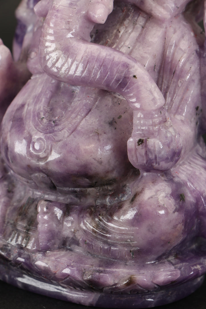 Lepidolite Ganesha Carving TD3455