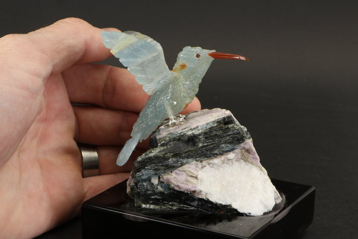 Blue Calcite Hummingbird Carving DS426