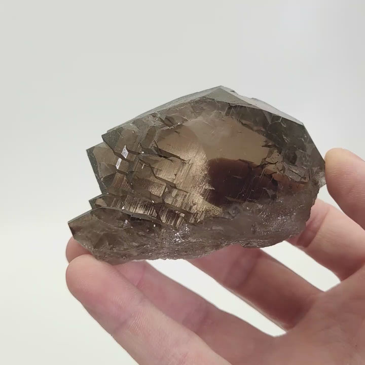 Smoky Quartz Gwindel from Mt. Blanc, France on Acrylic Base DX1813