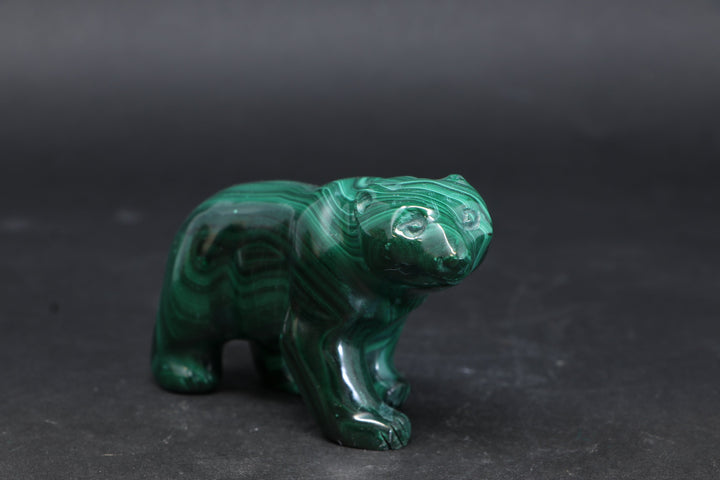 Malachite Polar Bear Carving DM188