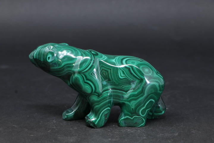 Malachite Polar Bear Carving DM188