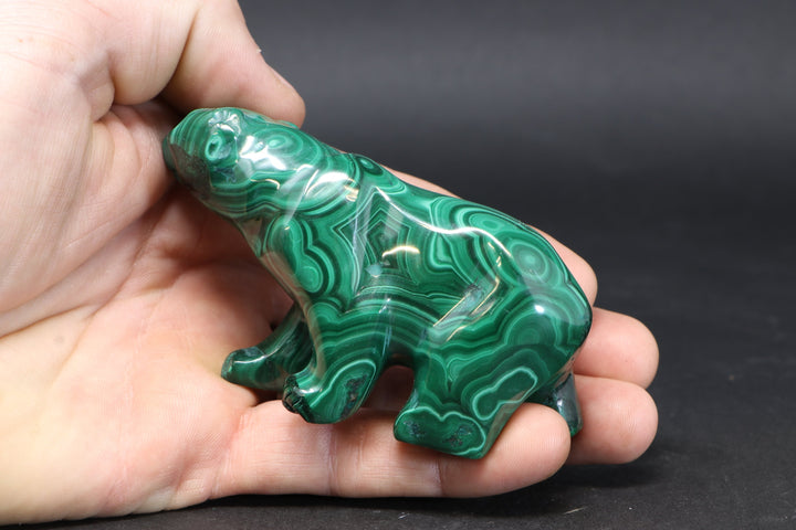 Malachite Polar Bear Carving DM188