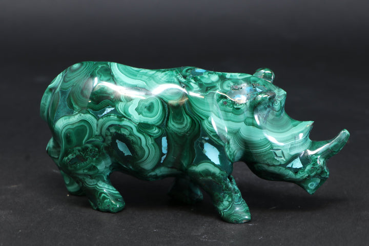 Malachite Rhinoceros Carving DM195