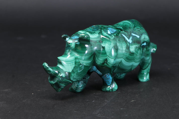Malachite Rhinoceros Carving DM195
