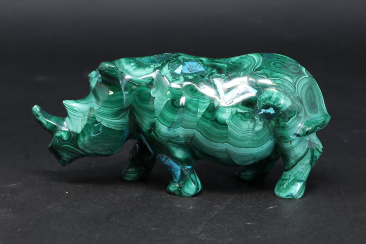 Malachite Rhinoceros Carving DM195