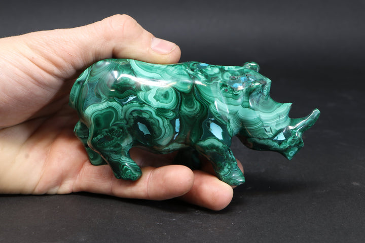 Malachite Rhinoceros Carving DM195