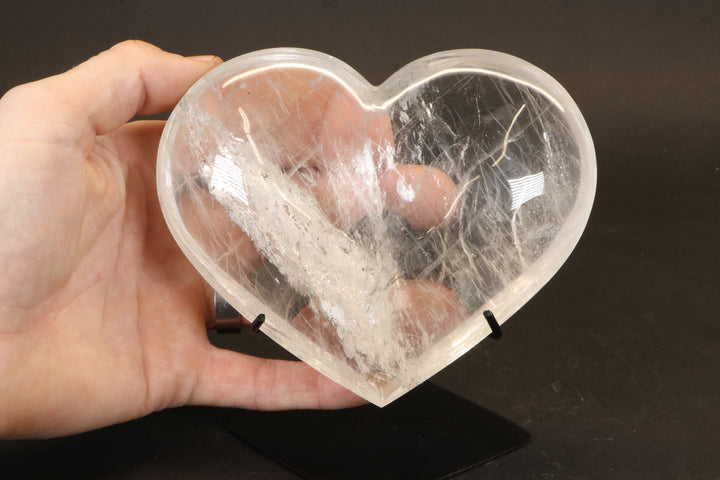 Quartz Heart on Metal Stand DM439