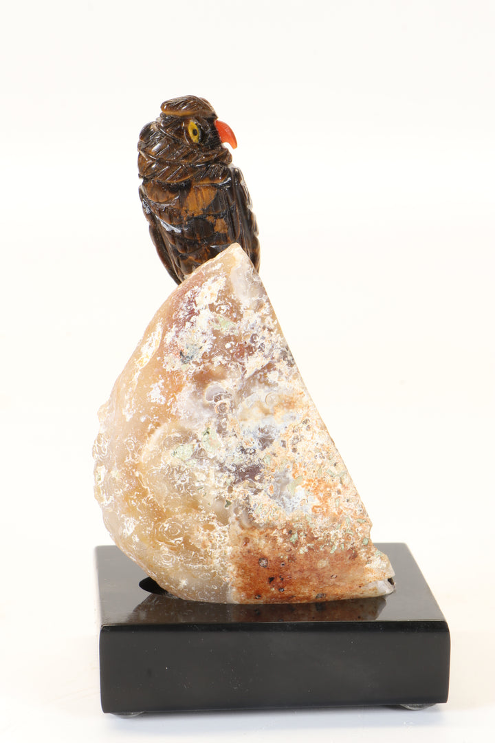 Tiger's Eye Owl Carving DM482