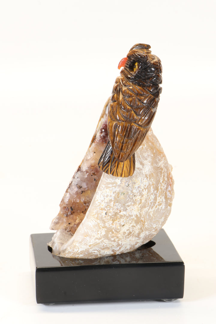 Tiger's Eye Owl Carving DM482