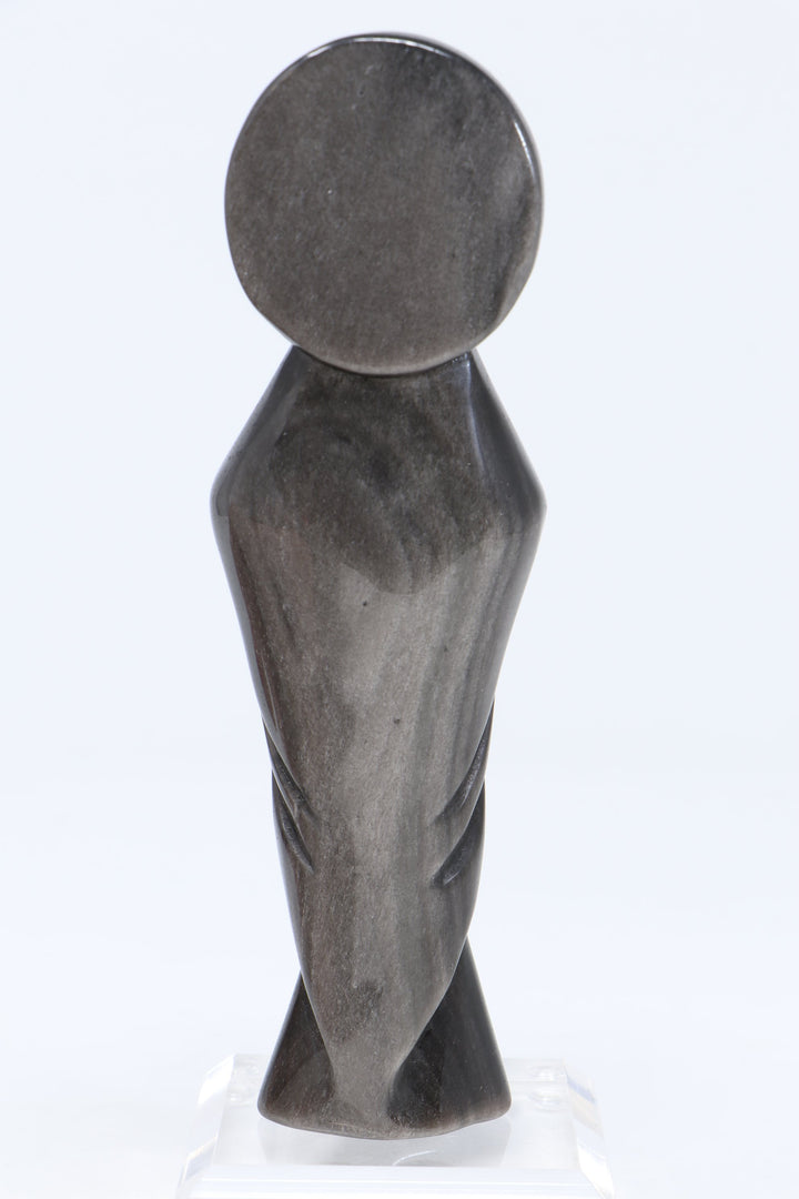 Silver Sheen Obsidian Mother Mary Statue DN396