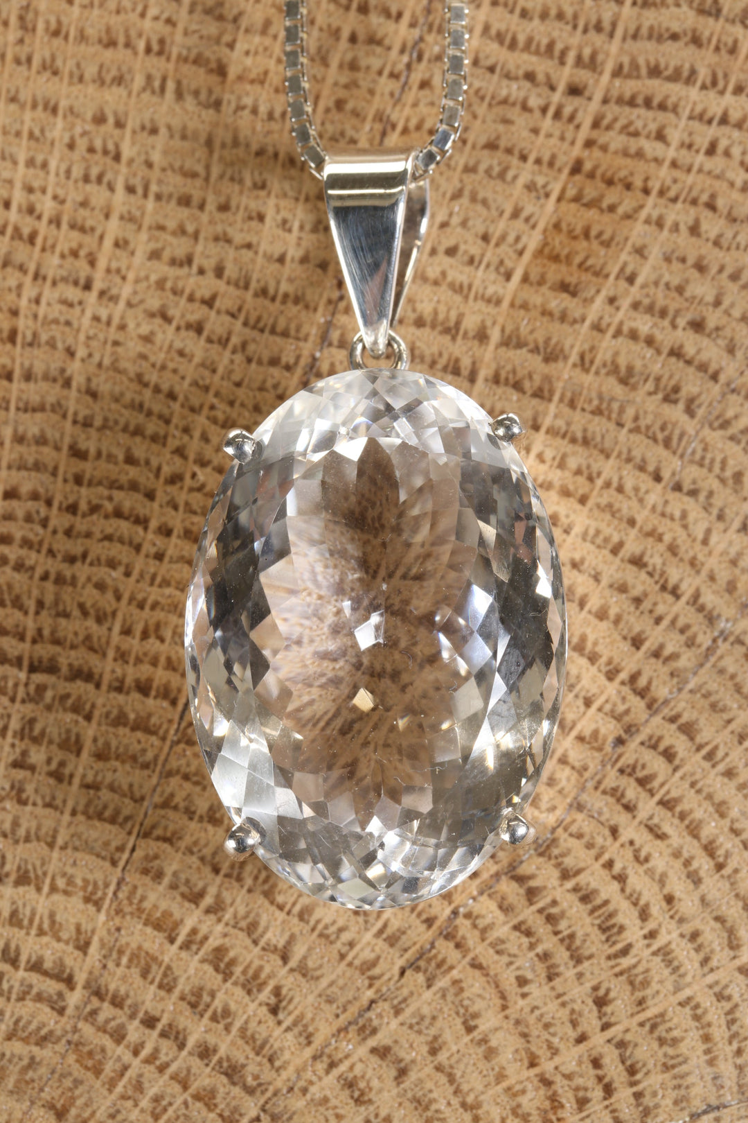 Faceted Jumbo Quartz Gem Pendant