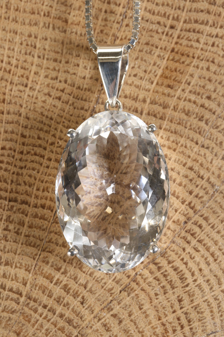 Faceted Jumbo Quartz Gem Pendant