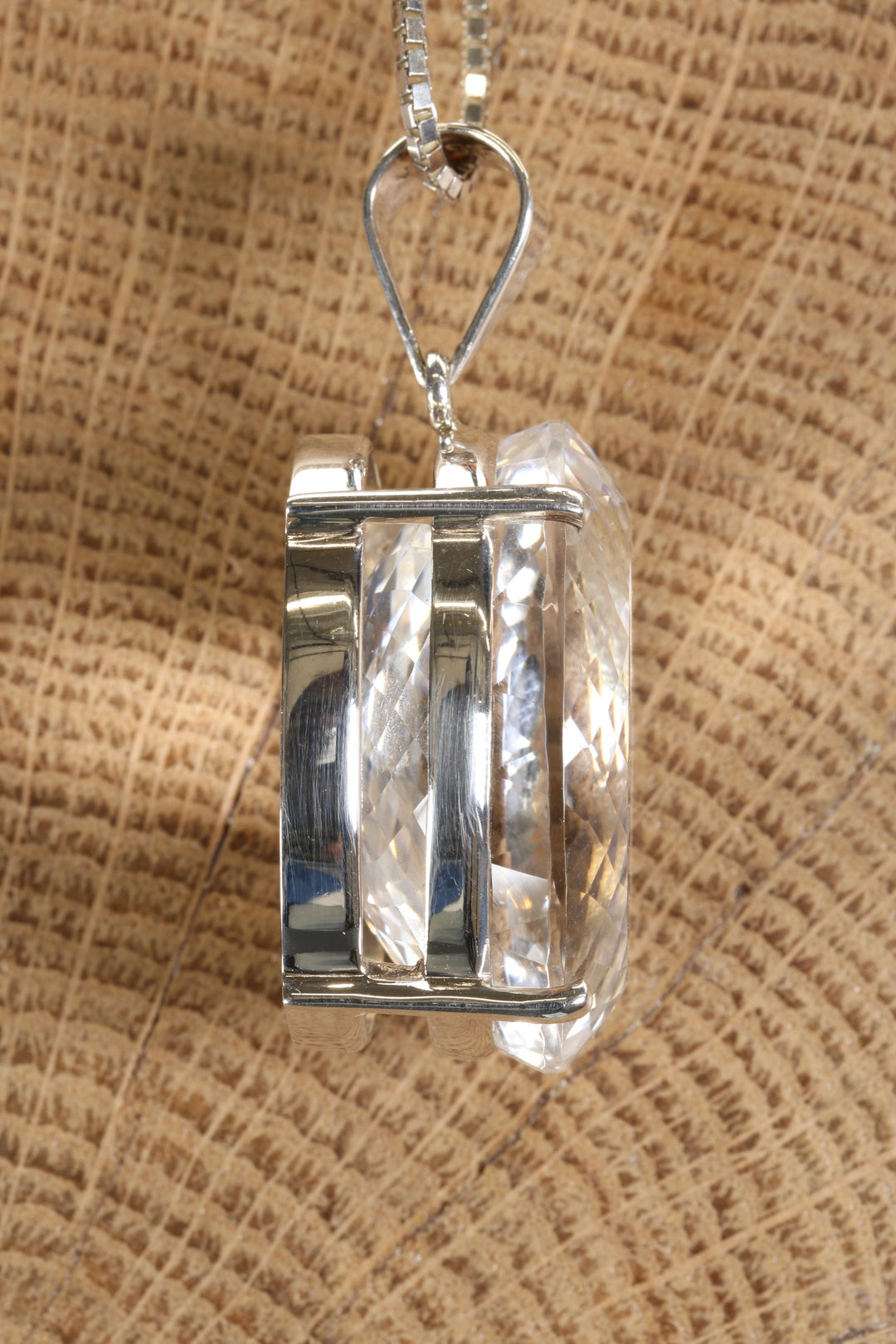 Faceted Jumbo Quartz Gem Pendant