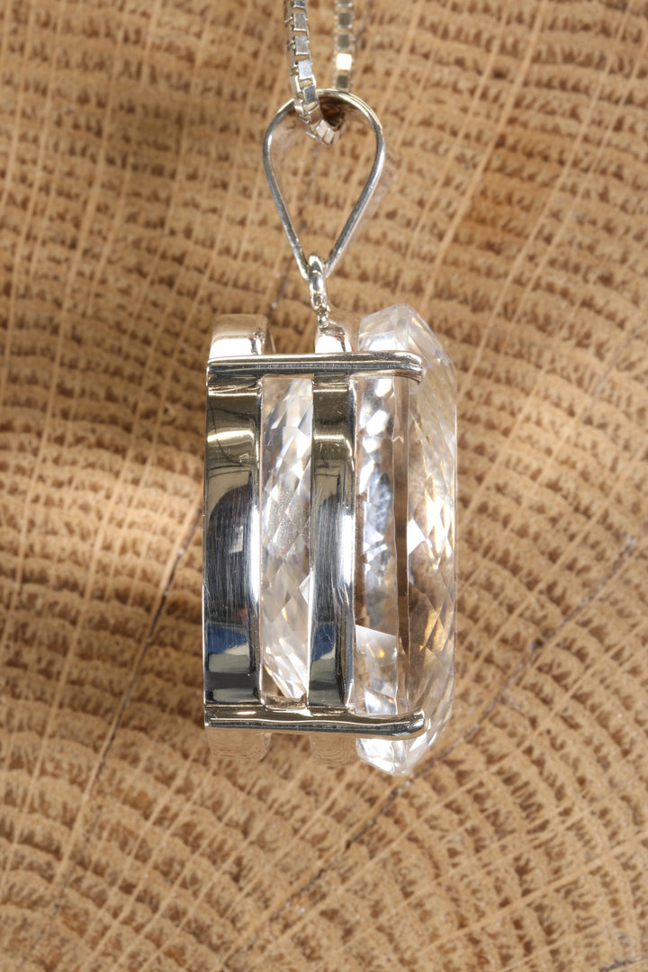 Faceted Jumbo Quartz Gem Pendant