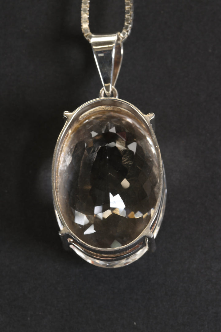 Faceted Jumbo Quartz Gem Pendant