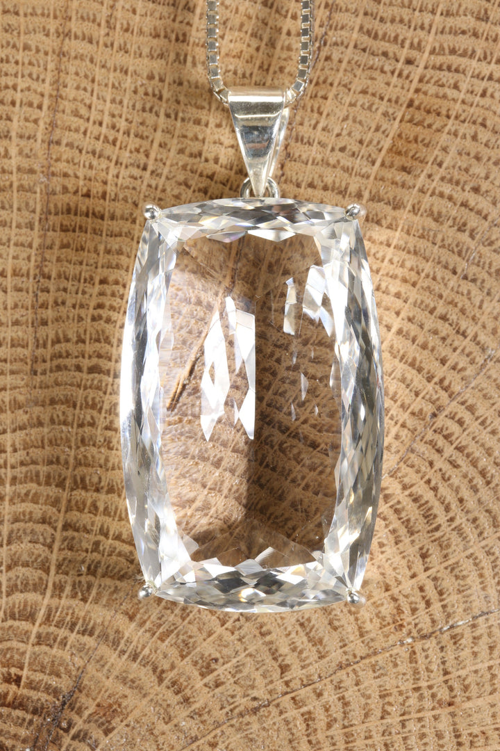 Faceted Jumbo Quartz Gem Pendant