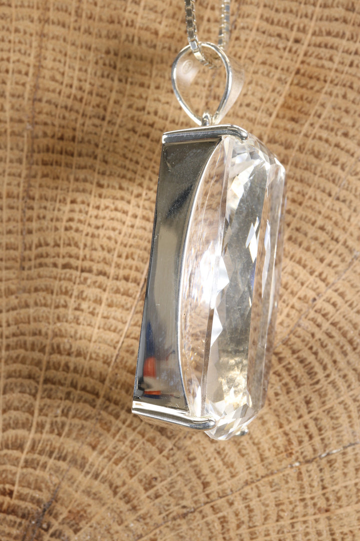 Faceted Jumbo Quartz Gem Pendant