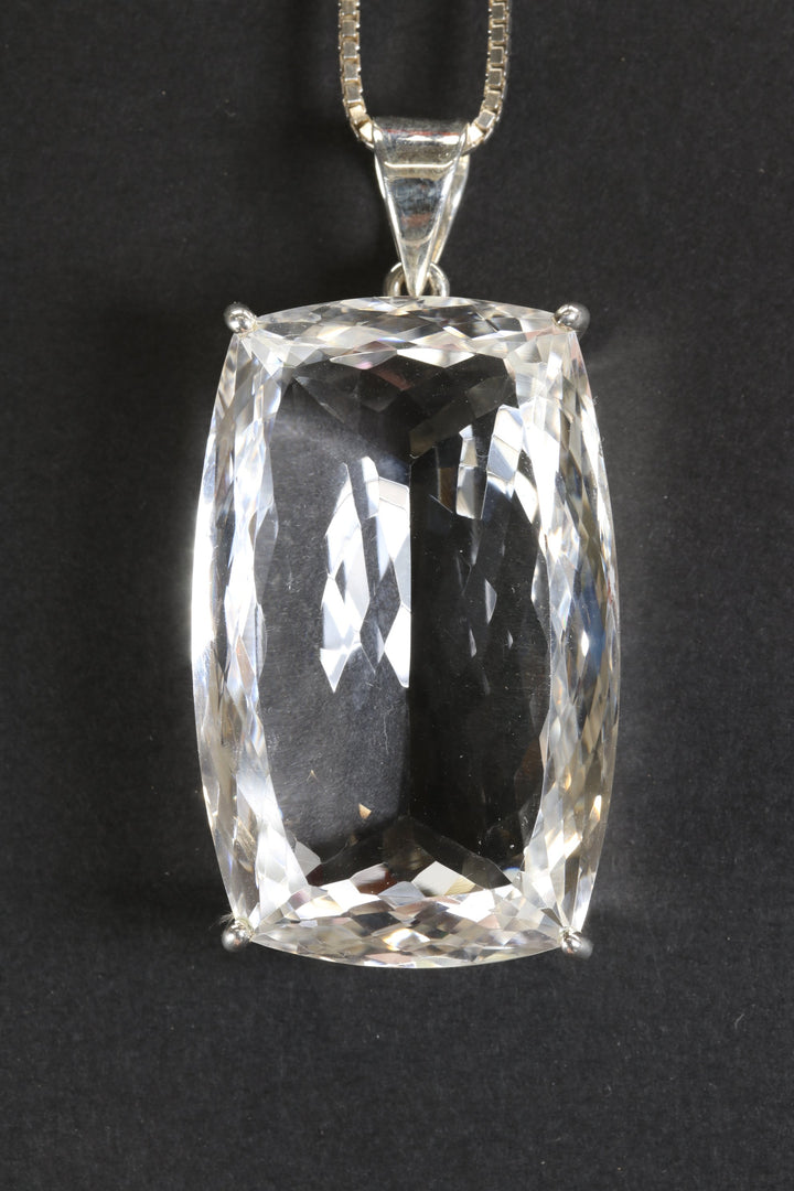 Faceted Jumbo Quartz Gem Pendant
